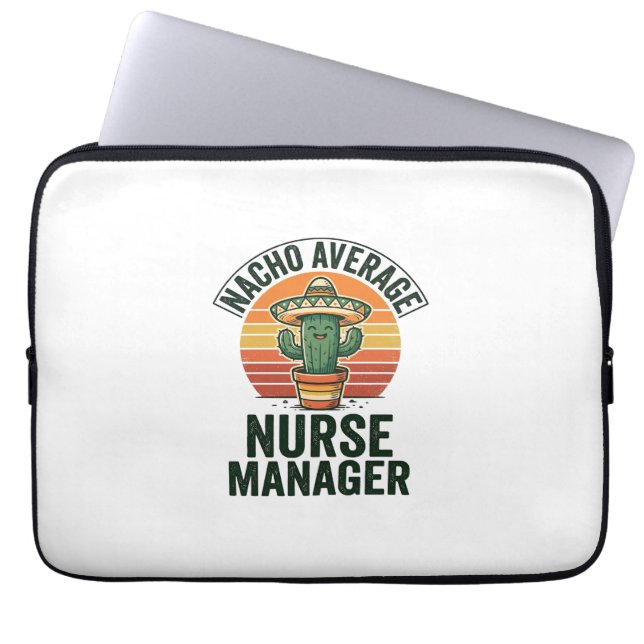 Gewone Nacho-verpleegkundige manager grappig cactu Laptop Sleeve (Voorkant)