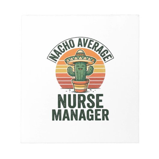 Gewone Nacho-verpleegkundige manager grappig cactu Notitieblok (Voorkant)