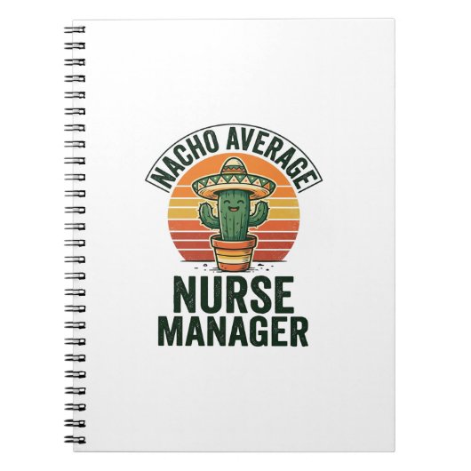 Gewone Nacho-verpleegkundige manager grappig cactu Notitieboek (Voorkant)