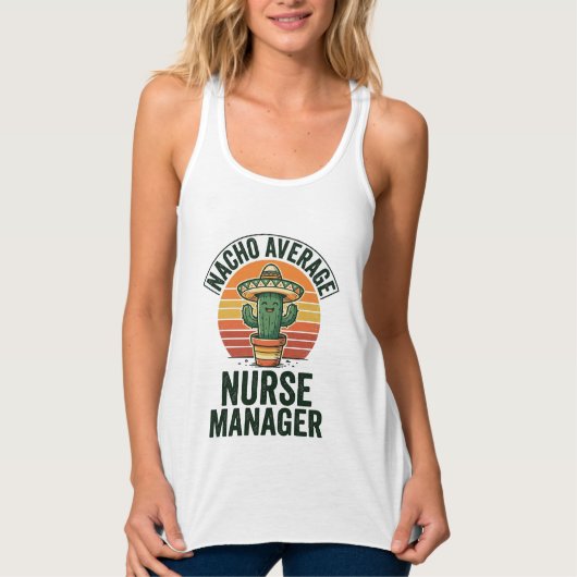 Gewone Nacho-verpleegkundige manager grappig cactu Tanktop (Voorkant)