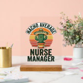 Gewone Nacho-verpleegkundige manager grappige cact Acryl Bord (Huwelijk)