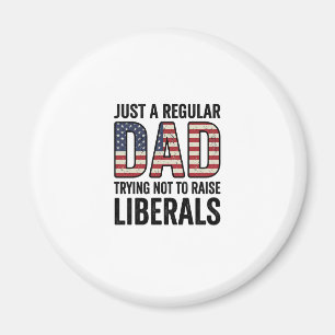 Gewone papa die probeert geen liberalen op te voed magneet