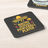 Gewone Pickleball Speler Bier Onderzetter (Linkerzijde)