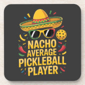 Gewone Pickleball Speler Bier Onderzetter (Voorkant)