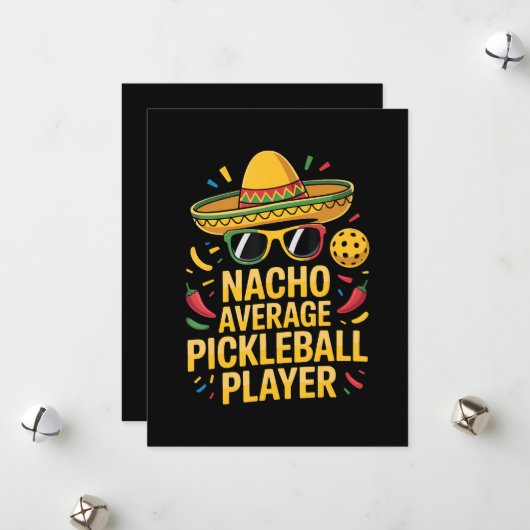 Gewone Pickleball Speler Feestdagenkaart (Voorkant / Achterkant in situ)