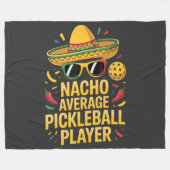 Gewone Pickleball Speler Fleece Deken (Voorkant (Horizontaal))