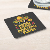Gewone Pickleball Speler Kartonnen Onderzetters (Schuin)