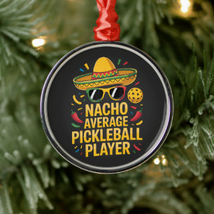 Gewone Pickleball Speler Metalen Ornament