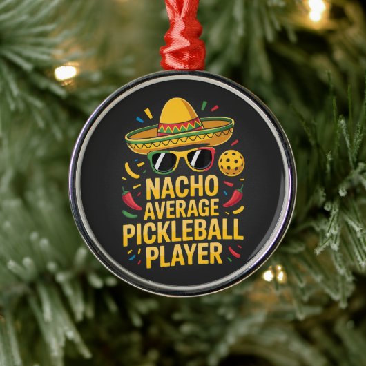 Gewone Pickleball Speler Metalen Ornament (Boom)