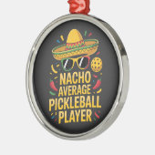 Gewone Pickleball Speler Metalen Ornament (Links)