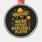 Gewone Pickleball Speler Metalen Ornament (Voorkant)