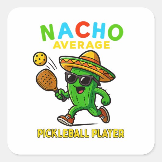 Gewone Pickleball Speler Niet Vierkante Sticker (Voorkant)