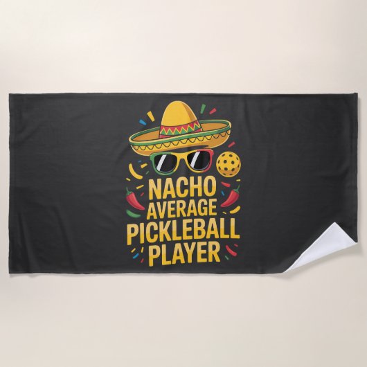 Gewone Pickleball Speler Strandlaken (Voorkant)