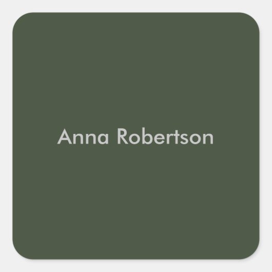 Gewone professionele trendy minimalistische naam vierkante sticker (Voorkant)