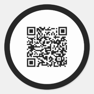 Gewone QR-code Elegant Zwart Lijst Professioneel Ronde Sticker