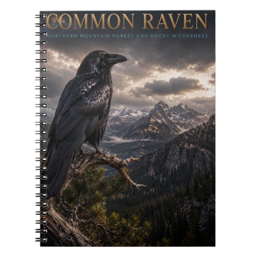 Gewone Raaf Berg Wilderness DIEREN Notitieboek (Voorkant)
