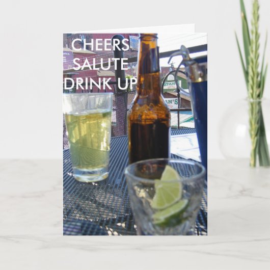 GEWONE, SALUTE, DRINK UP KAART (Voorkant)