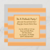 Gewone Stripes Green Potluck Party Kaart (Voorkant / Achterkant)