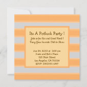 Gewone Stripes Green Potluck Party Kaart (Voorkant)