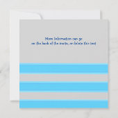 Gewone Stripes Turquoise Potluck Party Kaart (Achterkant)