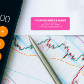 Gewone tekst Zakelijk merk op roze retouradres Etiket