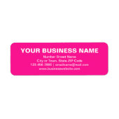 Gewone tekst Zakelijk merk op roze retouradres Etiket (Voorkant)