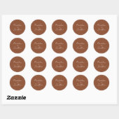 Gewone Terracotta Handgeschreven Script Typografie Ronde Sticker (Vel)