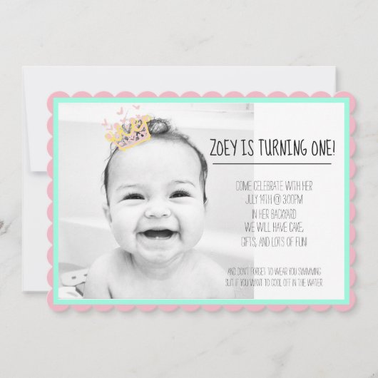 gewone tienjarig meisje aangepast kaart (Voorkant)