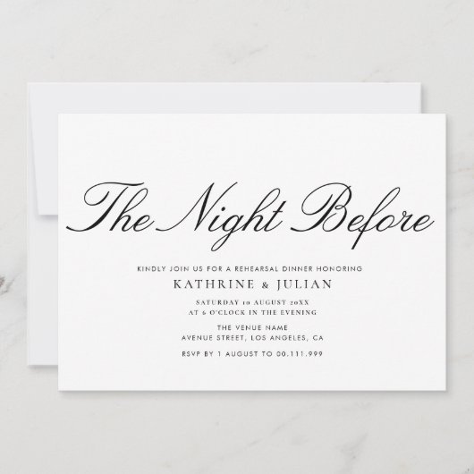 gewone uitnodiging voor het diner voor het beleter (Voorkant)