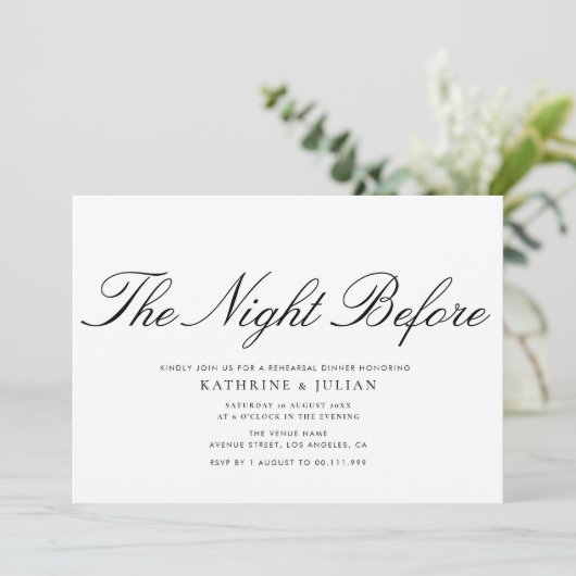 gewone uitnodiging voor het diner voor het beleter (Staand voorkant)