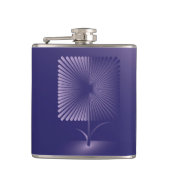 Gewone vierkante bloem heupfles (Voorkant)