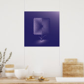 Gewone vierkante bloem poster (Keuken)
