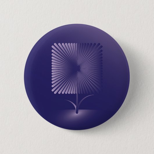 Gewone vierkante bloem ronde button 5,7 cm (Voorkant)