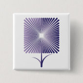 Gewone vierkante bloem vierkante button 5,1 cm (Voorkant)