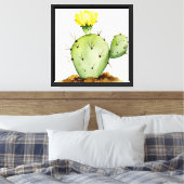 Gewone vijgencactus canvas afdruk (Insitu (Slaapkamer))