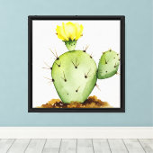 Gewone vijgencactus canvas afdruk (Insitu (Houten vloer))