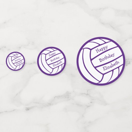 gewone volleybalverjaardagscyparty over aangepaste confetti (Voorkanten)