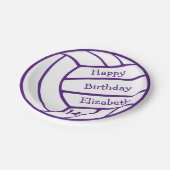 gewone volleybalverjaardagscyparty over aangepaste papieren bordje (Gekanteld)