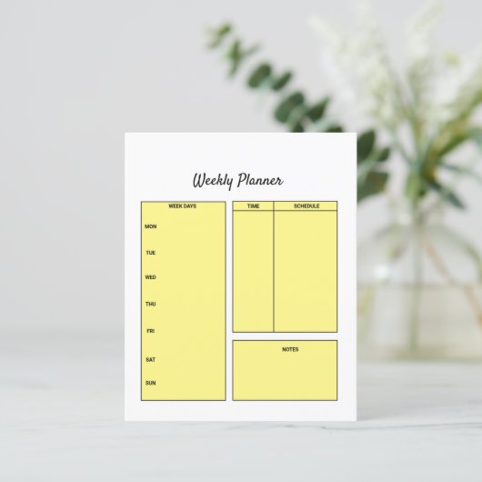 gewone wekelijkse planner voor een lijsttaaknotebo (Staand voorkant)