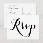 Gewone witte Briefkaarten RSVP (Voorkant / Achterkant)