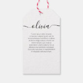 Gewone witte handtekening script cadeaukaartjes cadeaulabel (Achterkant)