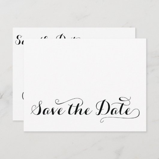 Gewone witte Save The Dates-ansichtkaarten Aankondigingskaart (Voorkant / Achterkant)