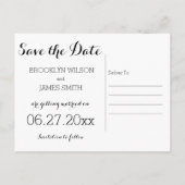 Gewone witte Save The Dates-ansichtkaarten Aankondigingskaart (Achterkant)