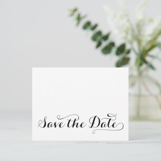 Gewone witte Save The Dates-ansichtkaarten Aankondigingskaart (Staand voorkant)