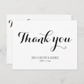 Gewone witte trouwkaart bedankt briefkaart (Voorkant / Achterkant)