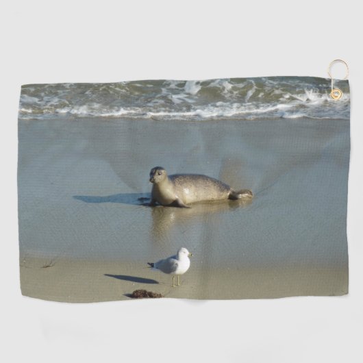 Gewone zeehond bij La Jolla Californië Golfhanddoek (Horizontaal)
