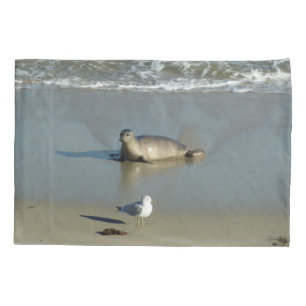 Gewone zeehond bij La Jolla Californië Kussensloop