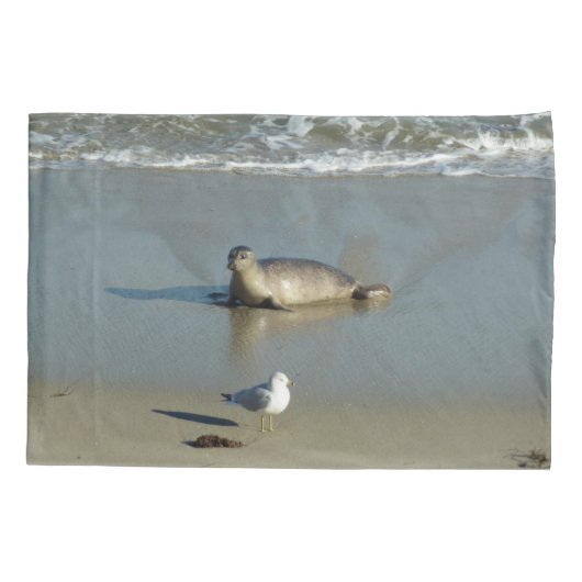 Gewone zeehond bij La Jolla Californië Kussensloop (Achterkant)