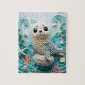 Gewone Zeehond Jong papier quilling Legpuzzel