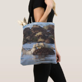 Gewone zeehonden poseren tote bag (Dichtbij)